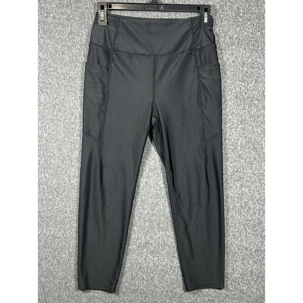 NWT Baleaf Black High-Waisted Crop Capri Workout Leggings with Pockets - Size S